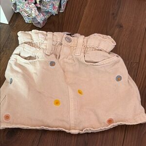 Zara Beige Skirt with Sunflowers